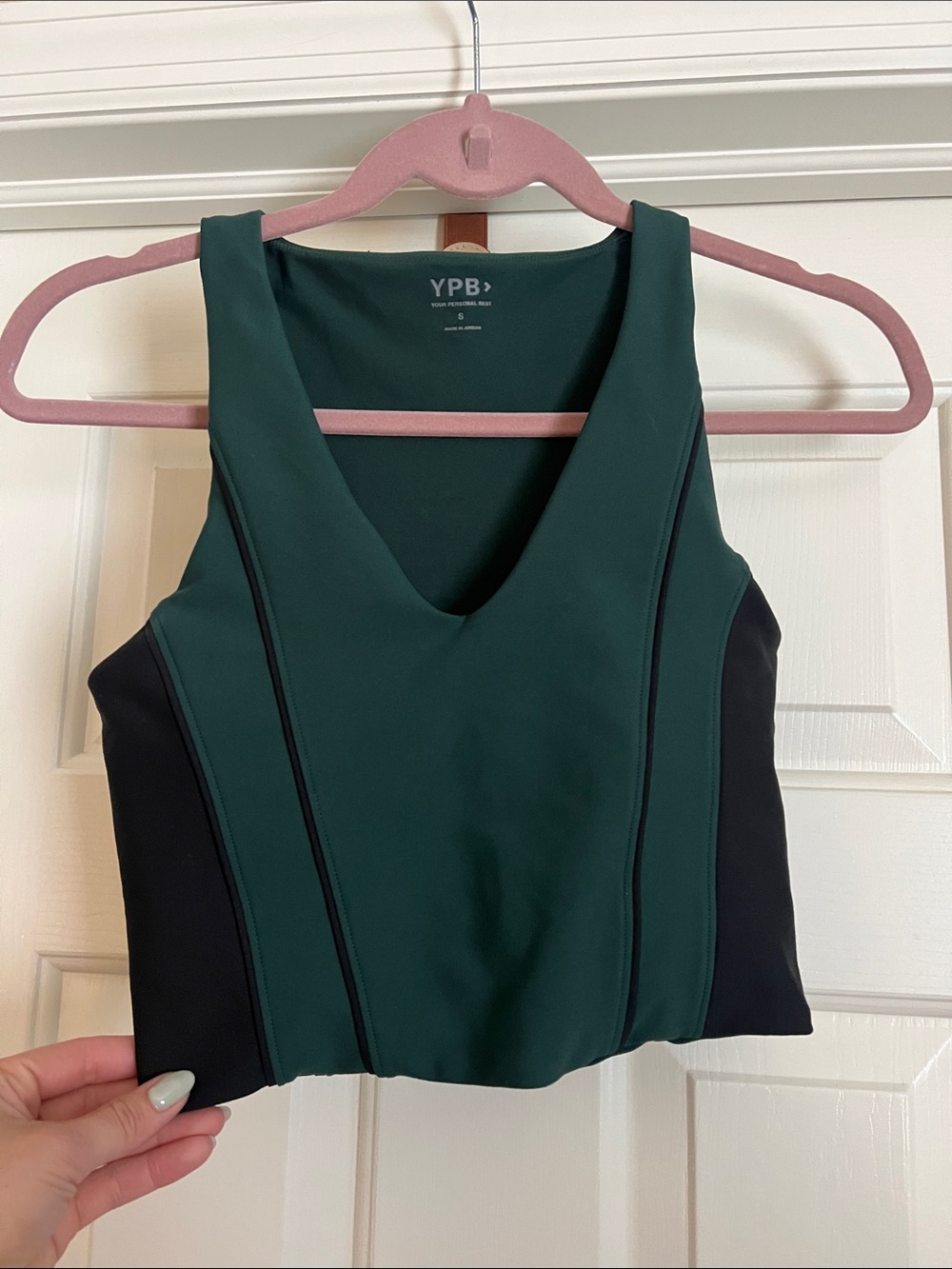 Abercrombie & Fitch Dark Green and Black V-Neck Tank